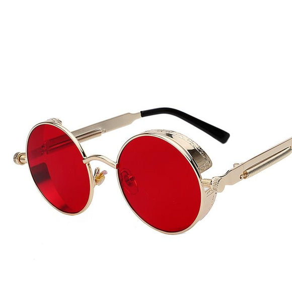 Women Round Metal Mirror Sunglasses