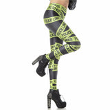 Women High Waist Police Line Leggings