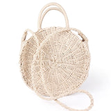 Women Rattan Woven Round Handbag