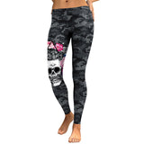 Women Skull Head Camouflage Leggings