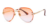Women Vintage Orange Brown Sunglasses