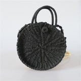 Women Rattan Woven Round Handbag