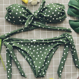 Polka Dot Thong Bikini Sexy Bandeau Brazilian Bikini