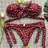 Polka Dot Thong Bikini Sexy Bandeau Brazilian Bikini