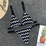 Brazilian Bikini Thong Sexy Halter Print Swimsuit