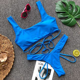 High Waist Swimsuit Tie Off Swimwear