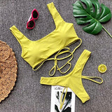 High Waist Swimsuit Tie Off Swimwear