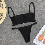 Striped Bikini Bandage Swimsuit