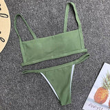 Striped Bikini Bandage Swimsuit