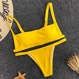 Striped Bikini Bandage Swimsuit