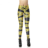 Women High Waist Police Line Leggings