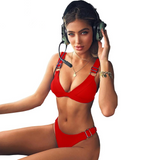 Sexy Women Brazilian Bikini Set Red Swimsuit