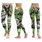 Women Skull Elastic Slim Workout Leggings