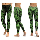 Women Skull Elastic Slim Workout Leggings