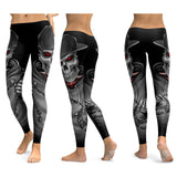Women Skull Elastic Slim Workout Leggings