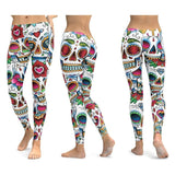 Women Skull Elastic Slim Workout Leggings