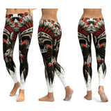 Women Skull Elastic Slim Workout Leggings