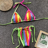 Strapped Sexy Contrast Sports Brazilian Bikini Swimsuit