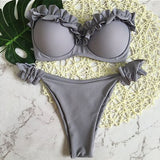 Bandeau Bikinis Women 3D Flower Swimsuit