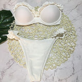 Bandeau Bikinis Women 3D Flower Swimsuit