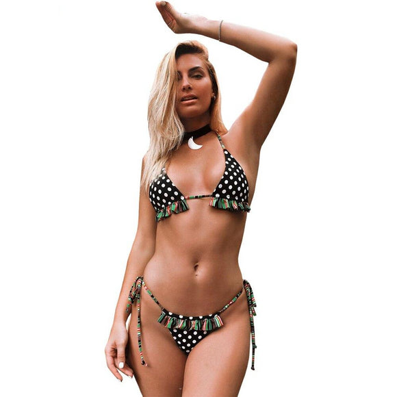 Ruffle Swimsuit Polka Dot Bikini