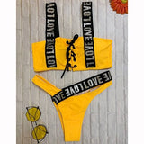 Swimwear Letter Belt Sports Fitness Bikini