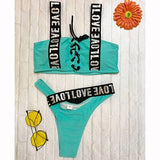 Swimwear Letter Belt Sports Fitness Bikini