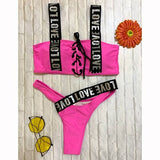 Swimwear Letter Belt Sports Fitness Bikini