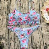 Ruffle Bikini Floral Swimsuit