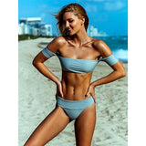 Off Shoulder Bikini High Waist Swimsuit