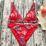 Women Swimsuit Floral Bikinis Set