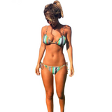 Colorful Striped String Bikini Swimwear Halter Bikini
