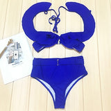 High Waist Swimsuit Ruffle Swimwear