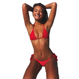 String bikini Solid Women Swimsuit