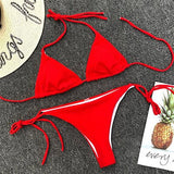 String bikini Solid Women Swimsuit