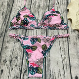 Brazillian Bandage Bikini Swimwear for Women Floral Print