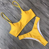 Sexy Women Triangle Padded Bra Push-up Thong Bikini