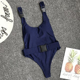 One Piece Solid Yellow Swimwear