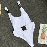 One Piece Solid Yellow Swimwear