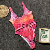Sexy Leopard Pink One Piece Swimsuit